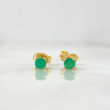 Topos Cuadrados 1.25gr / 0.45cm / Esmeraldas 58pts Broche Mariposa Oro Amarillo (Joya) *