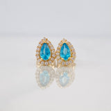 Stud Earrings Halo Drop 1.2g / in / 5.93mm Yellow Gold 18K