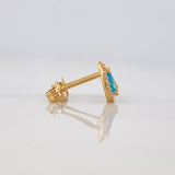 Stud Earrings Halo Drop 1.2g / in / 5.93mm Yellow Gold 18K