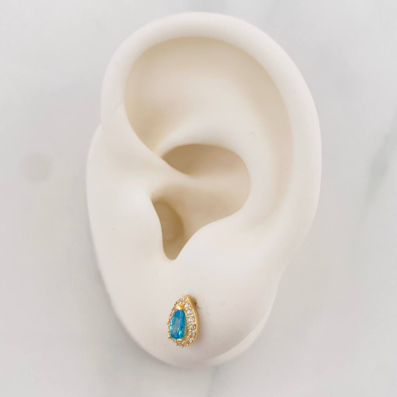Stud Earrings Halo Drop 1.2g / in / 5.93mm Yellow Gold 18K