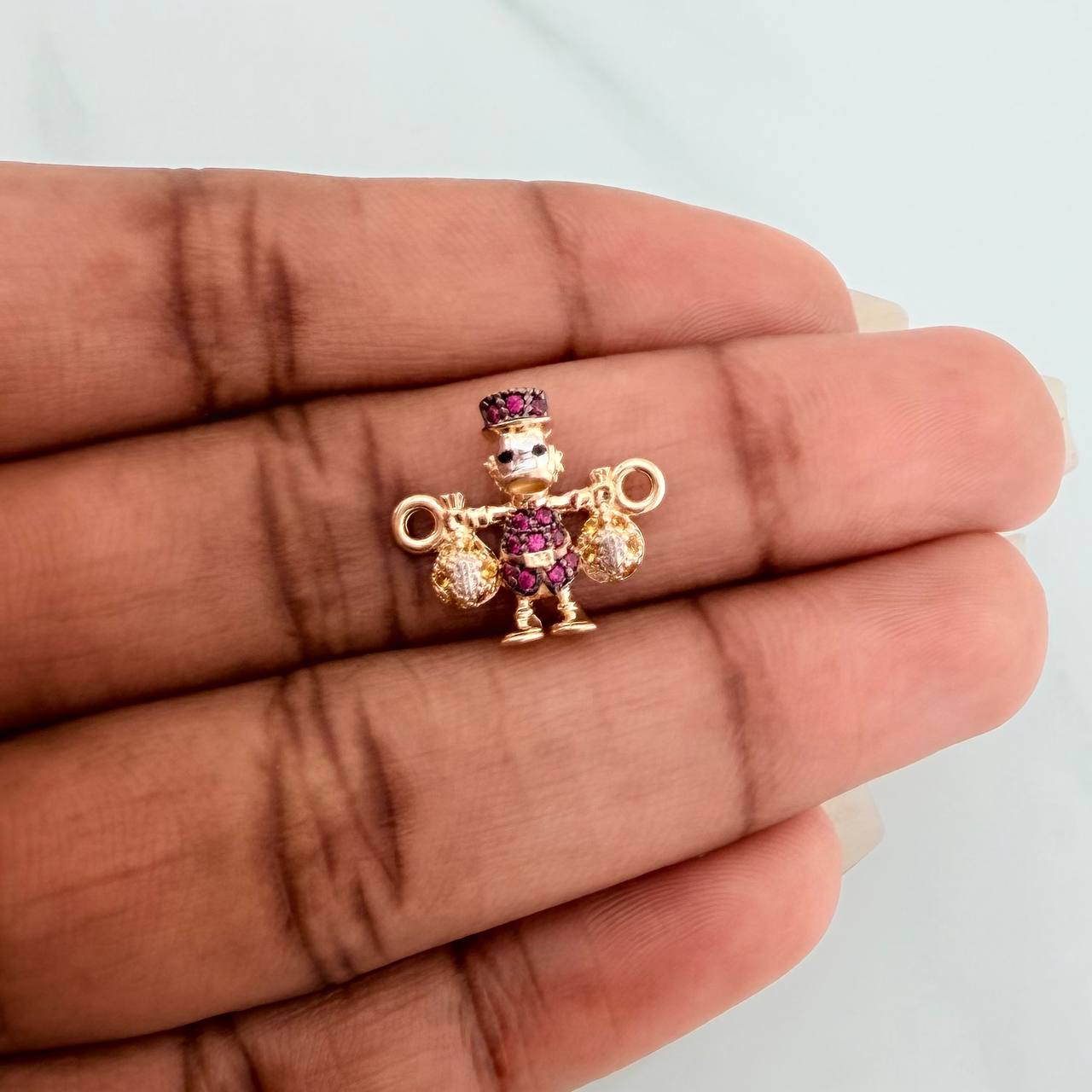 Herraje Pato Bolsas Dinero 1.5gr / 3/4 in / Tres Oros 18K %