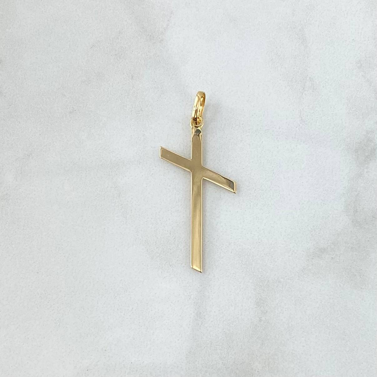 Pendant Cross Polished 0.8gr / 4cm / 18K Yellow Gold ©