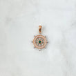 Pendant Timon 2.6gr / 3cm / White Zircons - green Rose Gold 18K ©