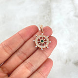 Pendant Timon 2.6gr / 3cm / White Zircons - green Rose Gold 18K ©