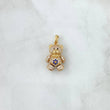Dije Oso Articulado Corazón 4.25gr / 2.5cm / Circones Blancos-Azul-Ojos Negros Oro Amarillo 18K ©