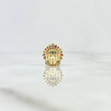 Charm Indian 2.45gr / 1.2cm / Multicolor Zircons 18K Yellow Gold *