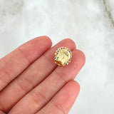 Charm Indian 2.45gr / 1.2cm / Multicolor Zircons 18K Yellow Gold *