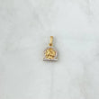 Dije Signo Capricornio 1.8gr / 2.5cm / Circones Blancos Oro Amarillo 18K ©