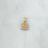 Dije Signo Capricornio 1.8gr / 2.5cm / Circones Blancos Oro Amarillo 18K ©