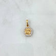 Dije Signo Piscis 1.7gr / 2.5cm / Circones Blancos Oro Amarillo 18K ©