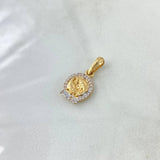 Dije Signo Piscis 1.7gr / 2.5cm / Circones Blancos Oro Amarillo 18K ©