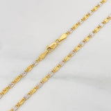 Flat Mariner Chain 4.25g / 24 in / 2.44mm Two-Tone Yellow White 18K