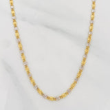 Flat Mariner Chain 4.25g / 24 in / 2.44mm Two-Tone Yellow White 18K