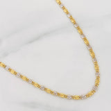 Flat Mariner Chain 4.25g / 24 in / 2.44mm Two-Tone Yellow White 18K