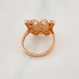 Anillo Mariposa 3.7g / T6 Dos Oros Blanco Rosa 18K