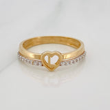 Heart Ring L 2.5g / T8 Two-Tone Yellow White Gold 18K