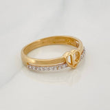 Heart Ring L 2.5g / T8 Two-Tone Yellow White Gold 18K