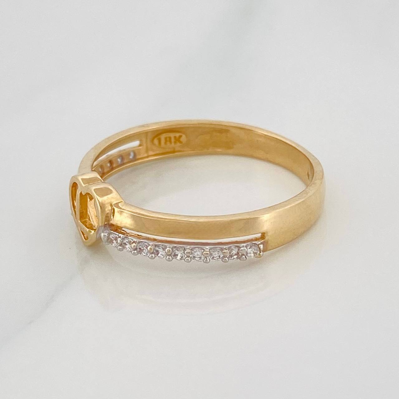 Heart Ring L 2.5g / T8 Two-Tone Yellow White Gold 18K