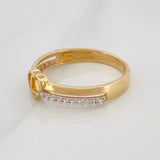 Heart Ring L 2.5g / T8 Two-Tone Yellow White Gold 18K