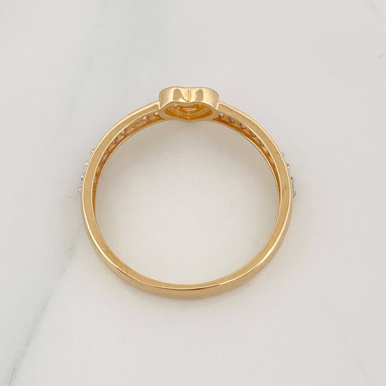 Heart Ring L 2.5g / T8 Two-Tone Yellow White Gold 18K