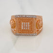 Anillo Sello Caballo 11.55g / T10 Dos Oros Blanco Rosa 18K