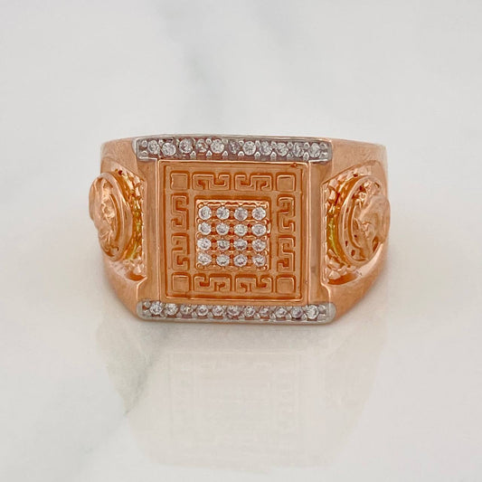 Horse Signet Ring 11.55g / T10 Two-Tone White Rose Gold 18K