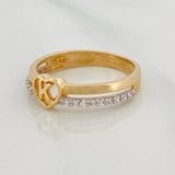 Anillo Corazon K 2.45g / T6 1/4 Dos Oros Amarillo Blanco 18K