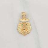 Lion Pendant 3.35g / 3/4 in Two-Tone Yellow White Gold 18K