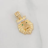 Lion Pendant 3.35g / 3/4 in Two-Tone Yellow White Gold 18K