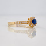 Anillo Solitario Flor 1.85g / T7 Oro Amarillo 18K