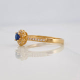 Anillo Solitario Flor 1.85g / T7 Oro Amarillo 18K