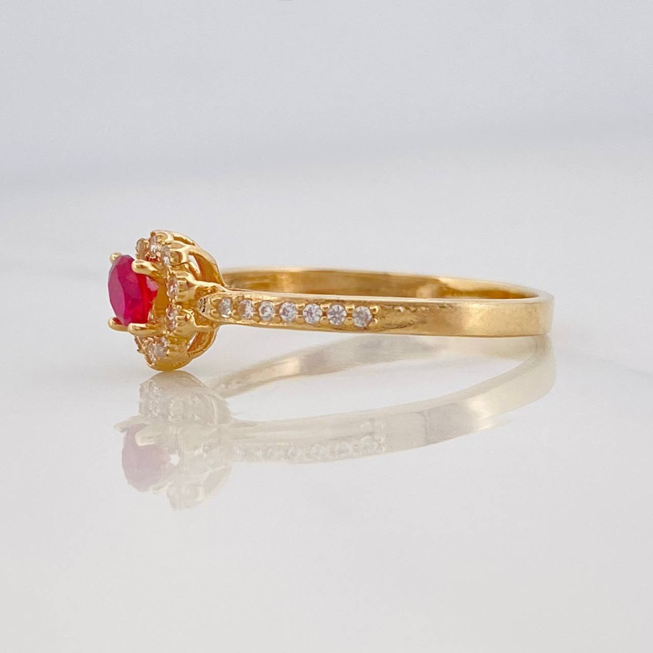 Anillo Solitario Flor 2g / T8 Oro Amarillo 18K