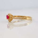 Anillo Solitario Flor 2g / T8 Oro Amarillo 18K