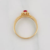 Anillo Solitario Flor 2g / T8 Oro Amarillo 18K