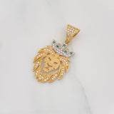 Dije Leon 3.5g / 1 1/4 in Dos Oros Amarillo Blanco 18K