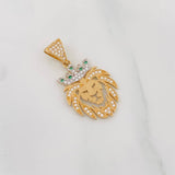 Dije Leon 3.5g / 1 1/4 in Dos Oros Amarillo Blanco 18K