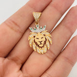 Dije Leon 3.5g / 1 1/4 in Dos Oros Amarillo Blanco 18K