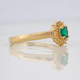 Anillo Solitario Halo 2.35g / T7 1/2 Oro Amarillo 18K