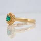 Anillo Solitario Halo 2.35g / T7 1/2 Oro Amarillo 18K