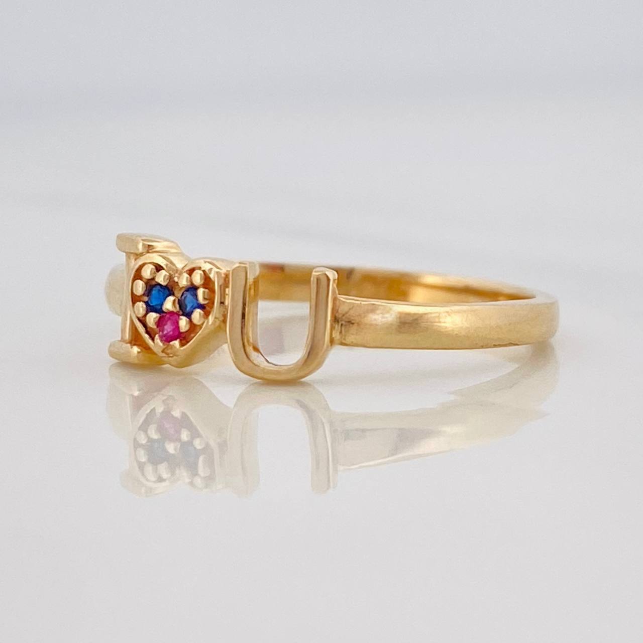 Anillo I Love You 1.95g / T7 Oro Amarillo 18K