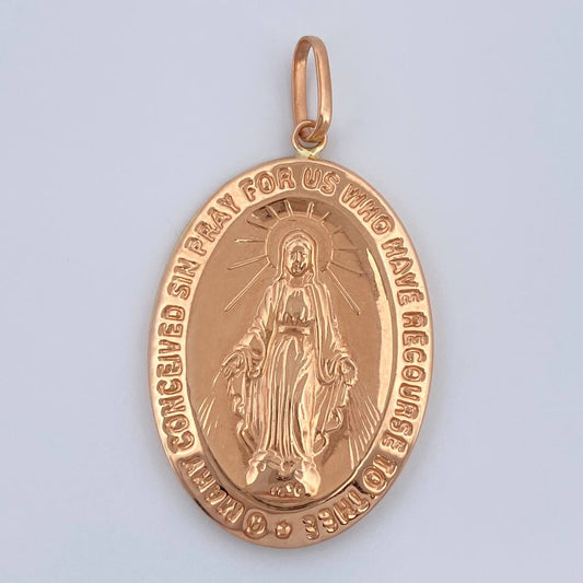 Dije Virgen Milagrosa 2.7gr / 1 1/2 in / Oro Rosa 18K $