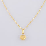 Mirror Flower Chain Set + Heart Pendant / 1.1g / 18 in 18K Yellow Gold