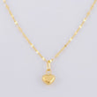 Mirror Flower Chain Set + Heart Pendant / 1.1g / 18 in 18K Yellow Gold