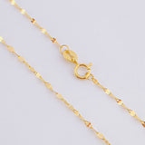 Mirror Flower Chain Set + Heart Pendant / 1.1g / 18 in 18K Yellow Gold