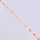 Set Cadena Flor Espejo + Dije Corazón / 1.1g / 18 in Oro Amarillo 18K