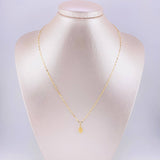 Set Cadena Flor Espejo + Dije Virgen Milagrosa / 1.15g / 18 in Oro Amarillo 18K