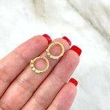 Hoop Earrings Circles 2.4gr / 1.2cm / Emeralds 44pts Yellow Gold (Jewel)