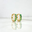 Hoop Earrings Circles 2.4gr / 1.2cm / Emeralds 44pts Yellow Gold (Jewel)