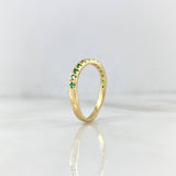 Curved Linear Ring 2gr / T7 1/4 / Emeralds 25pts Yellow Gold (Jewel) *