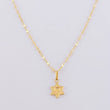 Set Cadena Flor Espejo + Dije Estrella de David / 1.15g / 18 in Oro Amarillo 18K